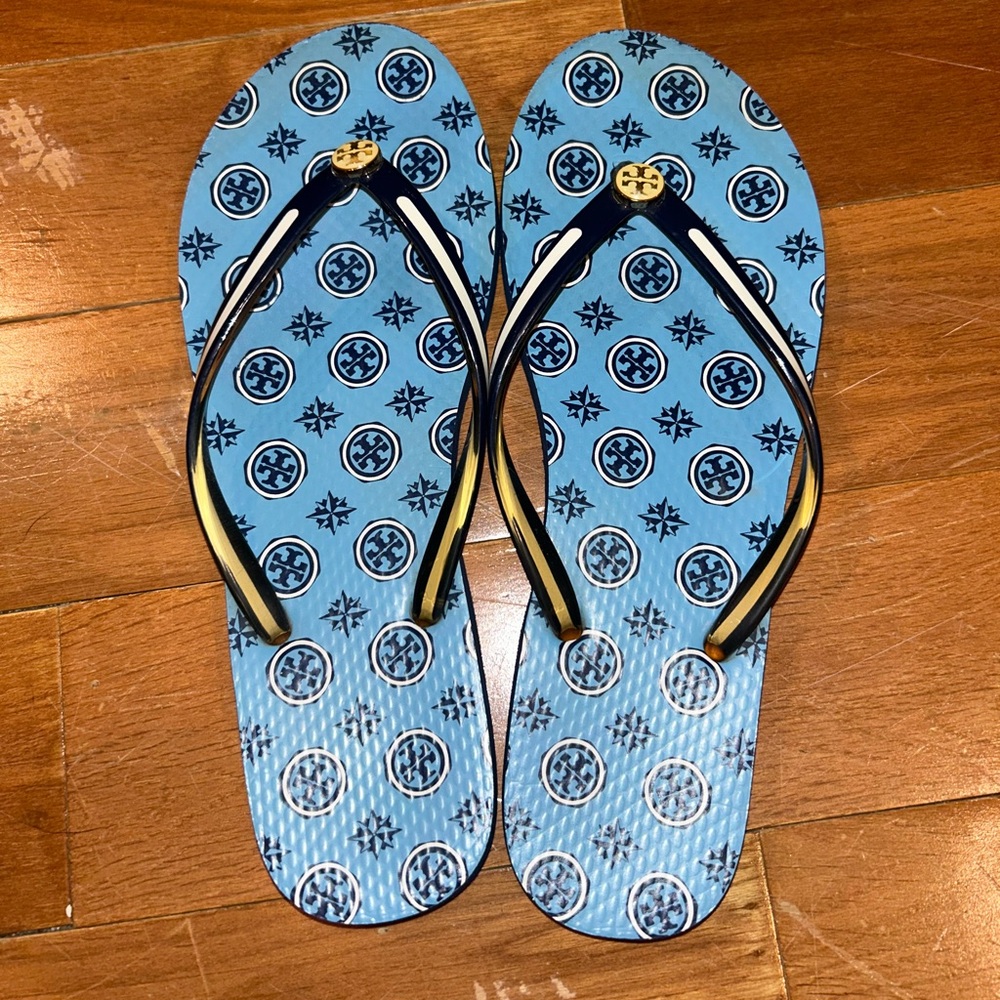 Tory Burch Blue Flip Flops